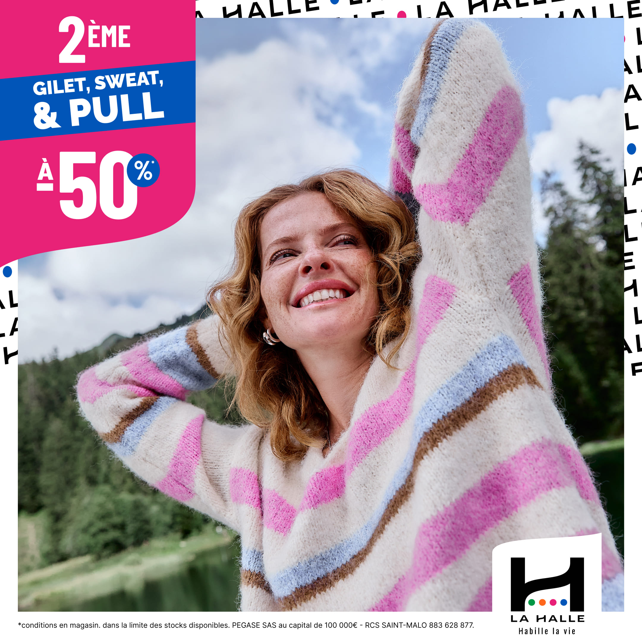 Le Parc du Luc - 2ème pull, gilet ou sweat à -50% chez La Halle - 1080x1080 2eme article 501 - 1
