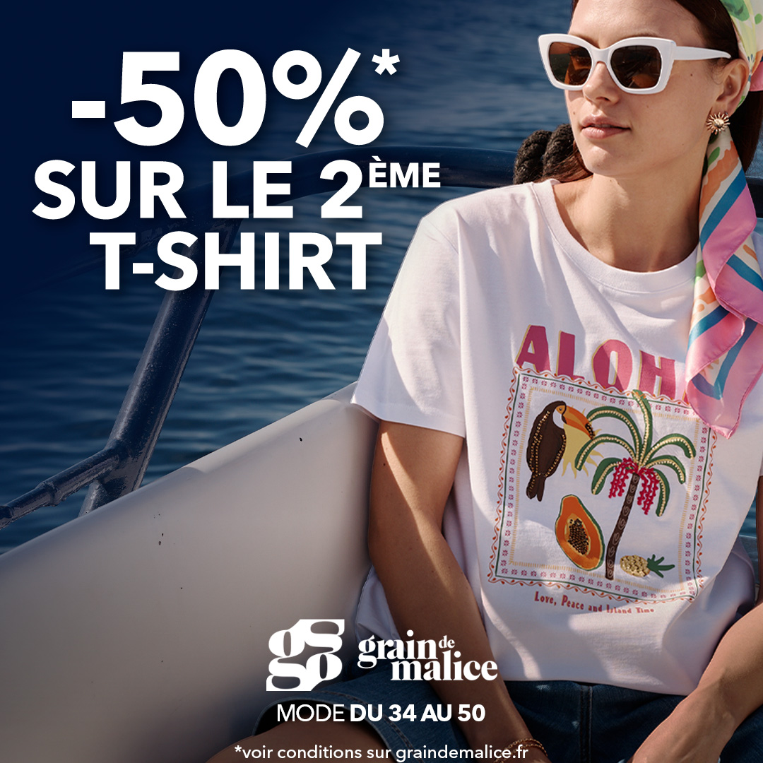 Le Parc du Luc - Grain de Malice : -50% sur le 2ème T-shirt - visuel centre co 1080x1080 1 - 2 Le Parc du Luc - Grain de Malice : -50% sur le 2ème T-shirt - visuel centre co 1080x1080 1 - 1