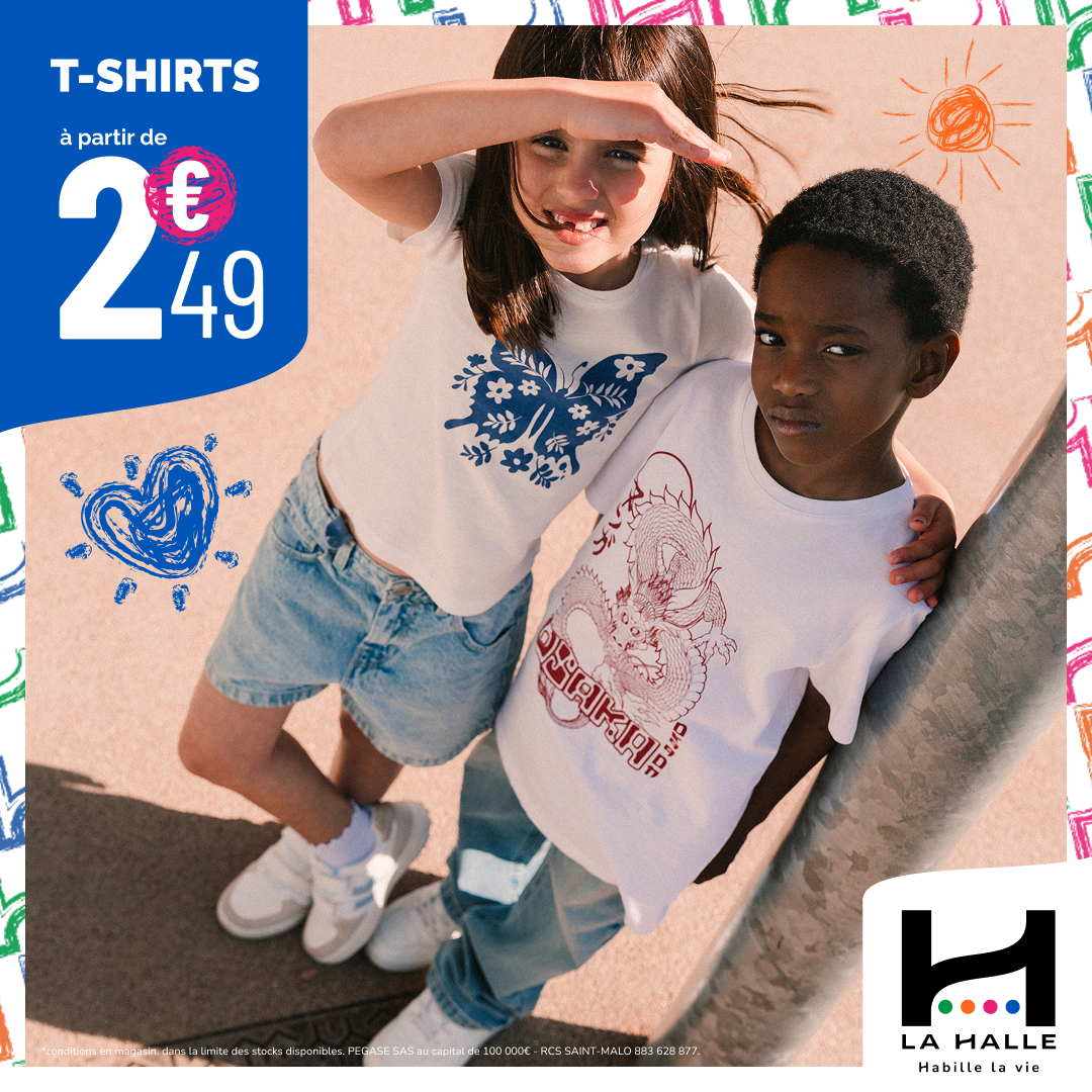 Le Parc du Luc - Le 2e t-shirt enfant à -50% chez La Halle ! - t shirt enfant 1080 x 1080 - 1