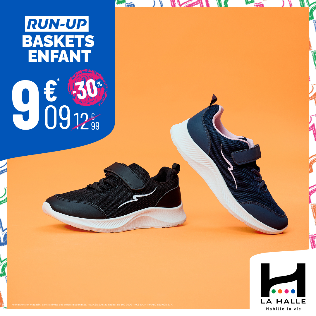 Le Parc du Luc - -30% sur une sélection de baskets chez La Halle ! - baskets run up 1080 x 1080 - 1